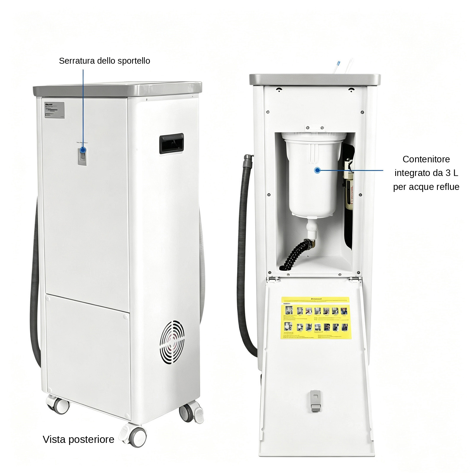 Aspiratore chirurgico odontoiatrico mobile ANZHI AZ-A01, pompa per vuoto, 800 L/min, 400 W Aspiratore chirurgico odontoiatrico mobile ANZHI AZ-A01, pompa per vuoto, 800 L/min, 400 W