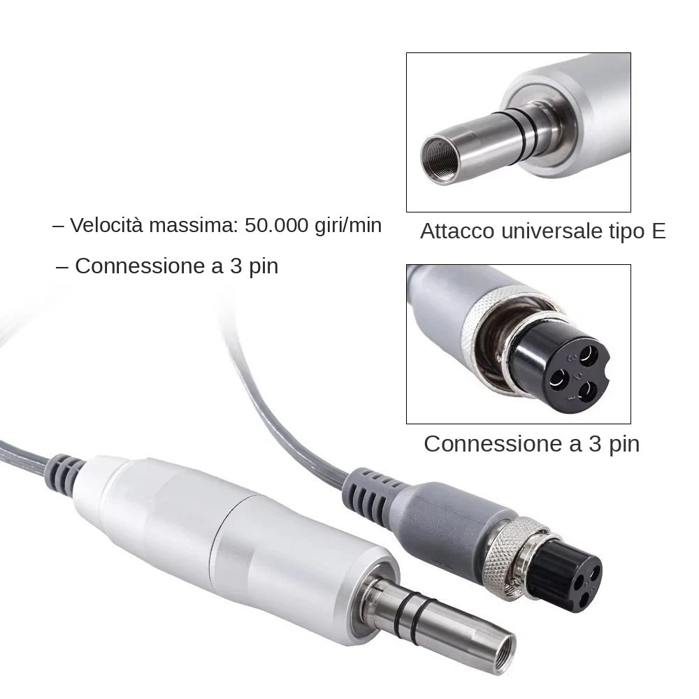 Motore elettrico brushless di tipo E da 50000 giri/minuto per micromotore da laboratorio odontotecnico Motore elettrico brushless di tipo E da 50000 giri/minuto per micromotore da laboratorio odontotecnico