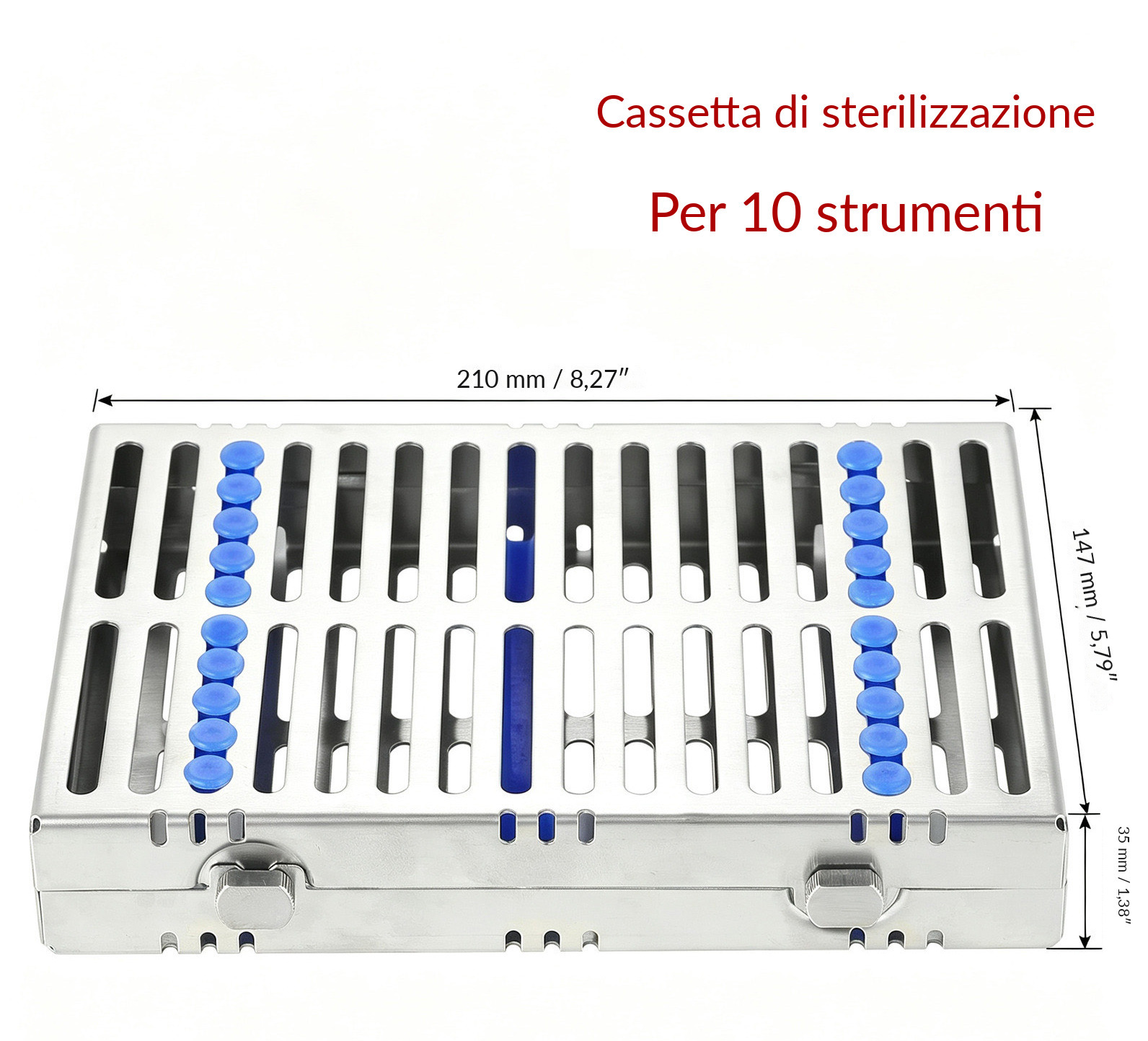 Cassetta di sterilizzazione per strumenti dentali da 5 pezzi (ogni cassetta contiene 10 strumenti dentali) Cassetta di sterilizzazione per strumenti dentali da 5 pezzi (ogni cassetta contiene 10 strumenti dentali)