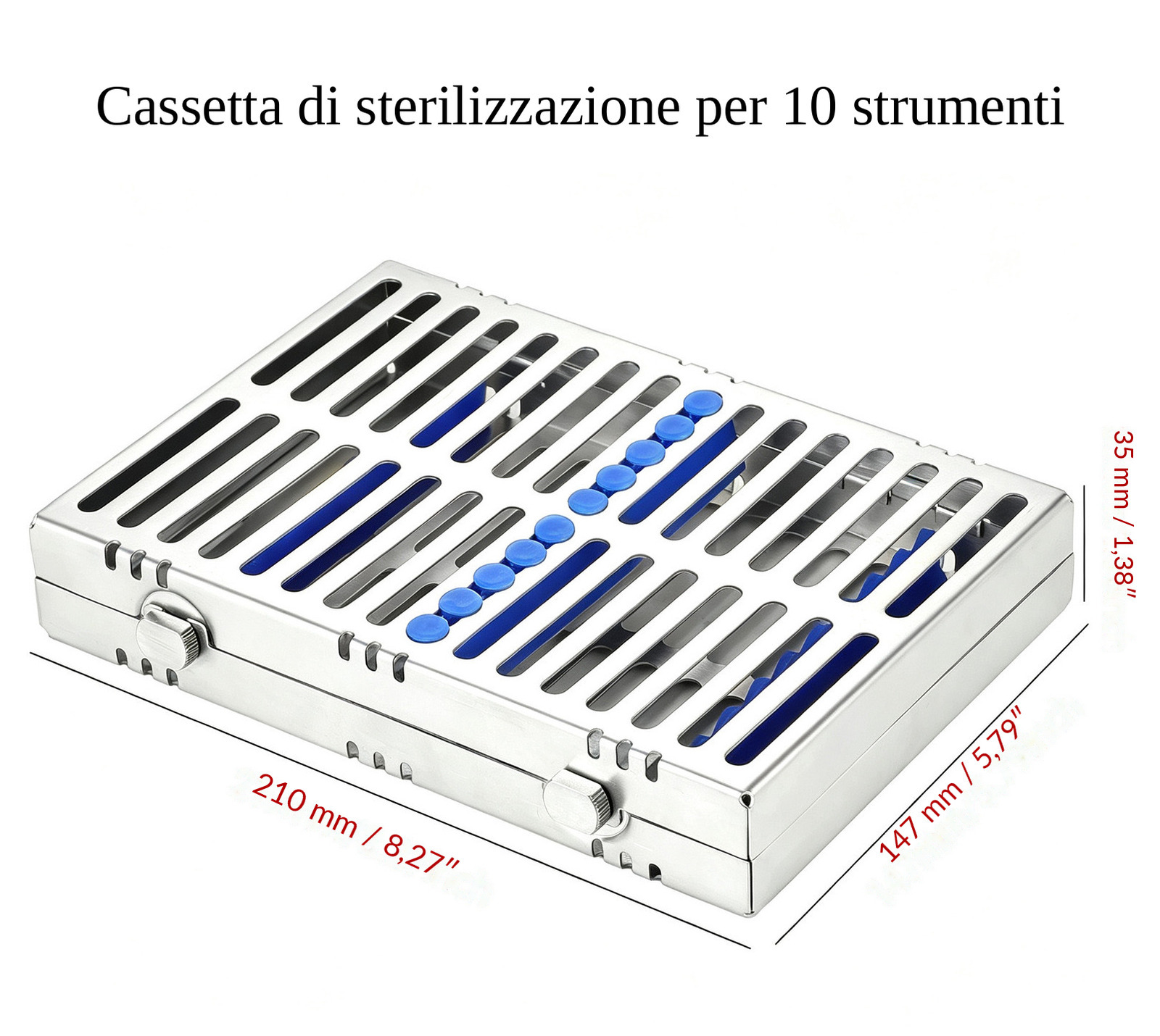 Cassetta di sterilizzazione per strumenti dentali da 5 pezzi (ogni cassetta contiene 10 strumenti dentali) Cassetta di sterilizzazione per strumenti dentali da 5 pezzi (ogni cassetta contiene 10 strumenti dentali)