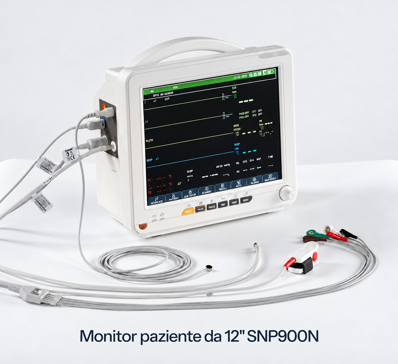 Monitor paziente multiparametrico SINNOR SNP9000N 12'' 6 parametri (ECG, RESP, TEMP, NIBP, SPO2, PR)