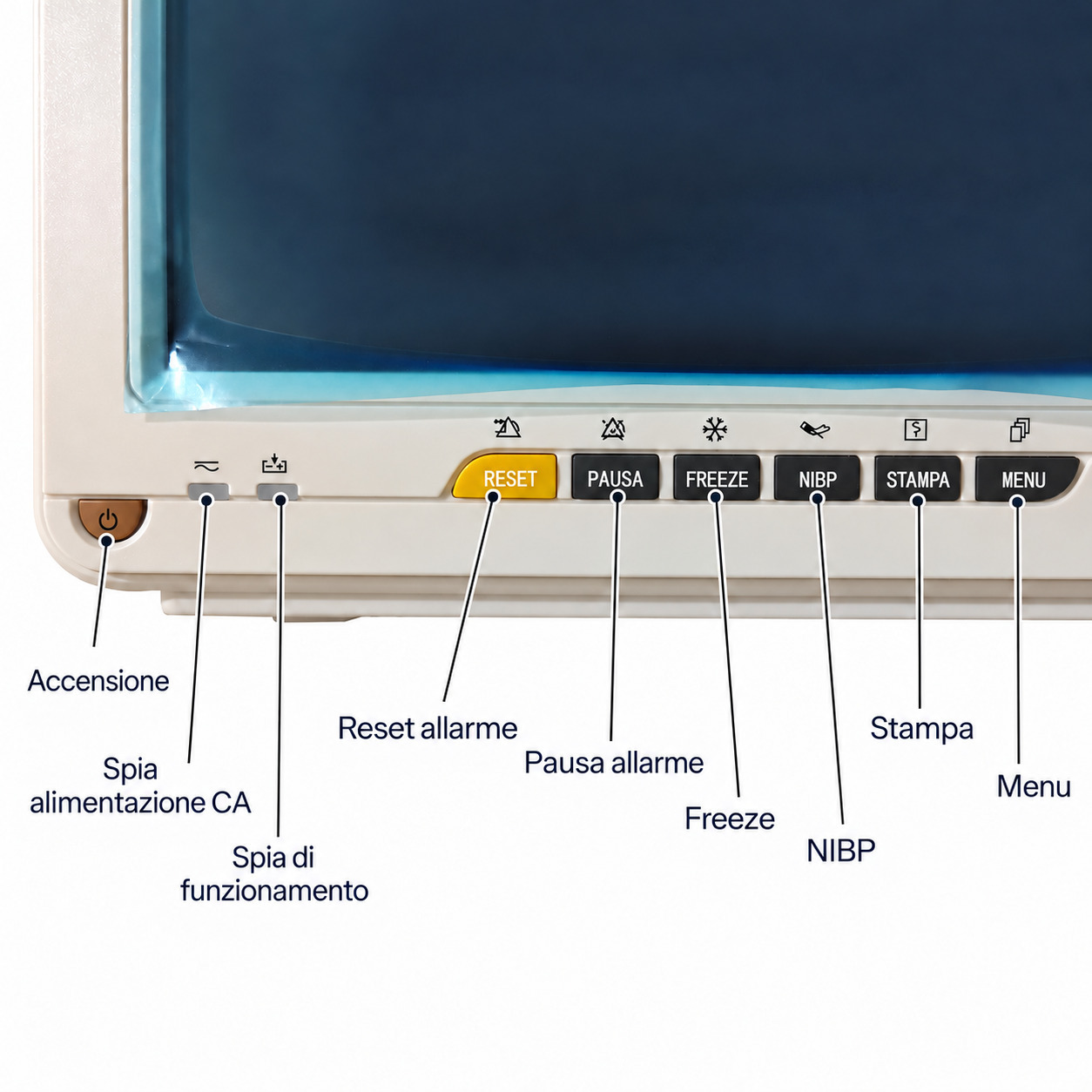 Monitor paziente multiparametrico SINNOR SNP9000N 12'' 6 parametri (ECG, RESP, TEMP, NIBP, SPO2, PR)