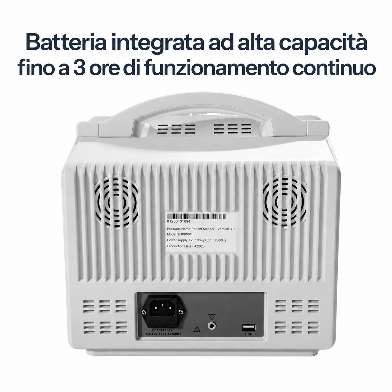 Monitor paziente multiparametrico SINNOR SNP9000N 12'' 6 parametri (ECG, RESP, TEMP, NIBP, SPO2, PR)