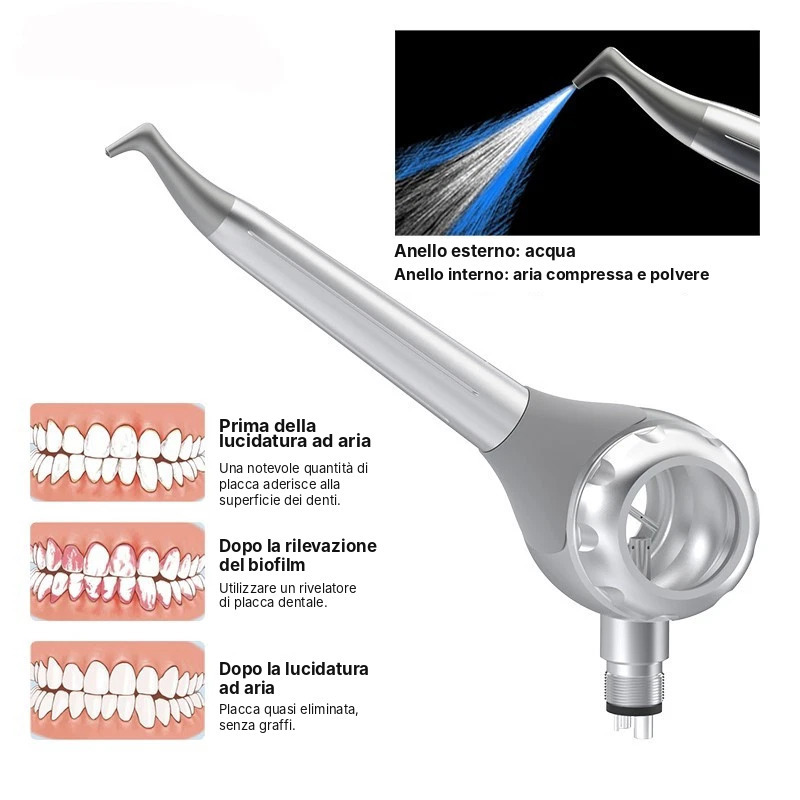 Attrezzature per lucidatura/ Getto d'aria a bicarbonato per uso odontoiatrico con 2/4 fori
