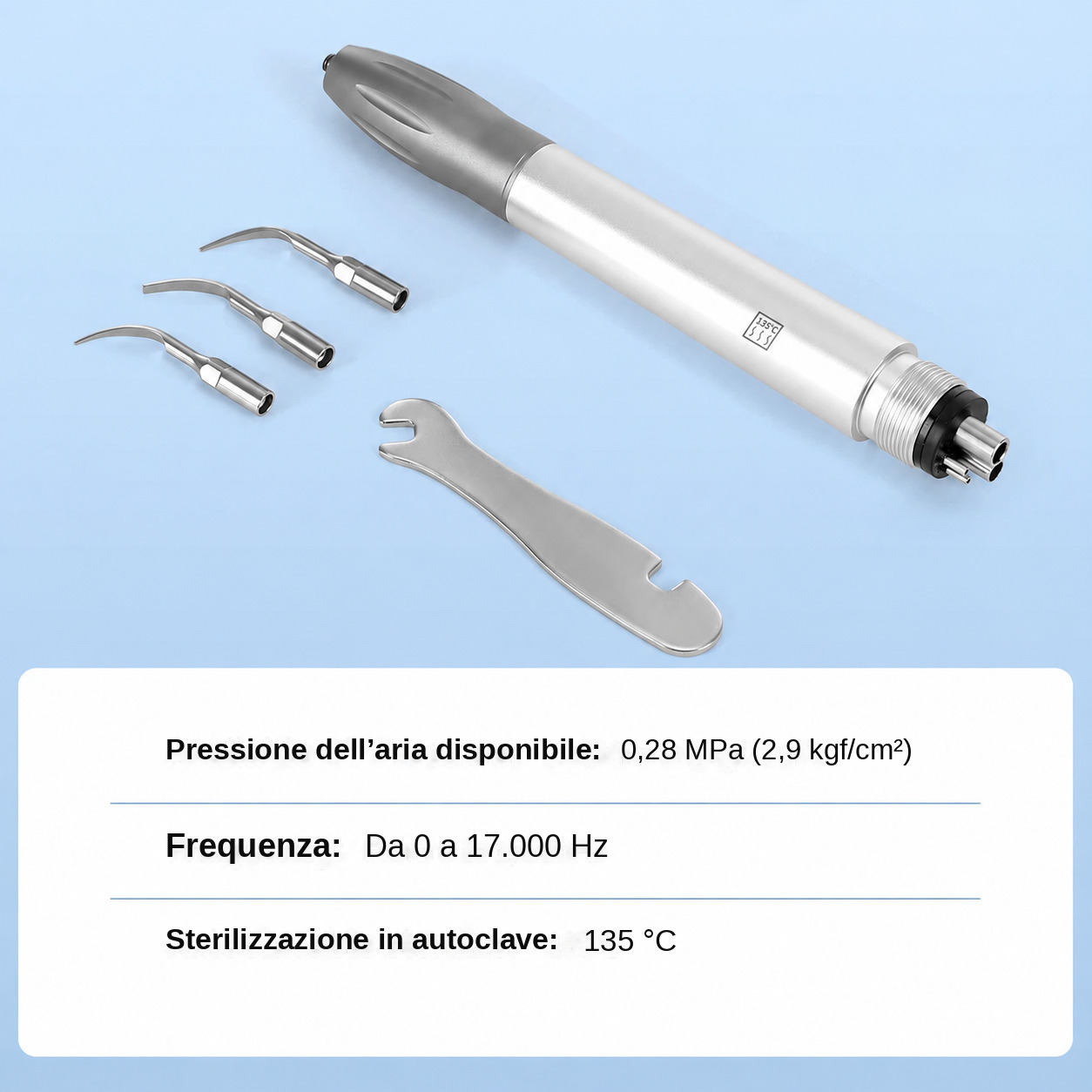 Ablatore ad aria dentale (attacco a 2/4 fori) con punte G1, G2 e G4